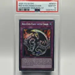 PSA 10: Yugioh Red-Eyes Fang With Chain LDS1-EN021 Secret Rare Limited Edition - Image 1