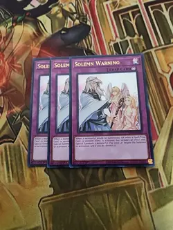 3X Solemn Warning RA02-EN078 Ultra Rare 1ST ED NM Yugioh - Image 1