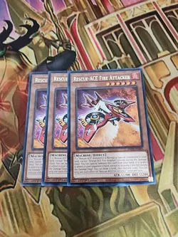 3X Rescue ACE Fire Attacker AMDE-EN005 RARE 1st Edition NM Yugioh - Image 1