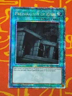 YUGIOH PREPARATION OF RITES QUARTER CENTURY SECRET RARE 1ST NM RA02-EN056 - Image 1