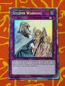 YUGIOH SOLEMN WARNING COLLECTORS RARE 1ST EDITION NM RA02-EN078 - Image 1