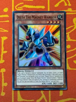 YUGIOH DELTA THE MAGNET WARRIOR SUPER RARE 1ST EDITION NM RATE-EN097 - Image 1