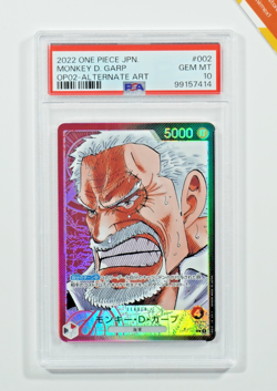 One Piece PSA 10 Monkey D. Garp #OP02-002 Alt Art Paramount War 2022 Leader Jap - Image 1