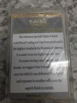 pokemon 23 karat gold plated trading card mewtwo FREE SHIPPING - Image 3