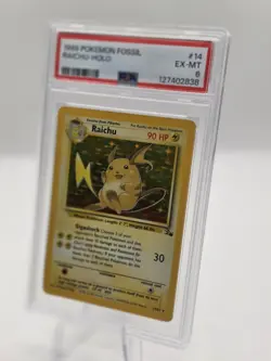 PSA 6 Raichu 14/62 Holo Fossil 1999 Pokemon Card - Image 5