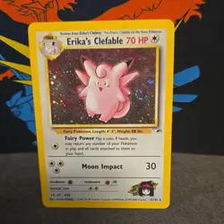 Pokemon Erika's Clefable 70 HP Holo Rare Unlimited 003/132 Gym Heroes Card - Image 1