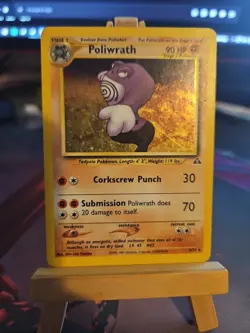Pokemon TCG Poliwrath Neo Discovery Holo Rare Card 9/75 Unlimited LP - Image 1