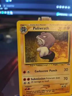 Pokemon TCG Poliwrath Neo Discovery Holo Rare Card 9/75 Unlimited LP - Image 2