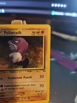 Pokemon TCG Poliwrath Neo Discovery Holo Rare Card 9/75 Unlimited LP - Image 3