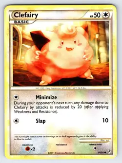 Clefairy 54/95 2011 Call of Legends Set Pokemon Card TCG Nintendo Common - VLP - Image 1