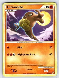 Hitmonlee 58/95 HGSS Call of Legends Pokemon Card Common - Vlp - Image 1