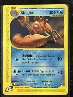 Kingler 50/165 Regular Rare Expedition Pokemon Card Vintage NM/LP - Image 1