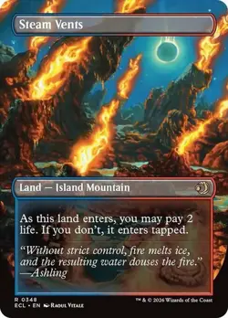 MTG Lorwyn Eclipsed Steam Vents 0348 Reversible Borderless NM - Image 2
