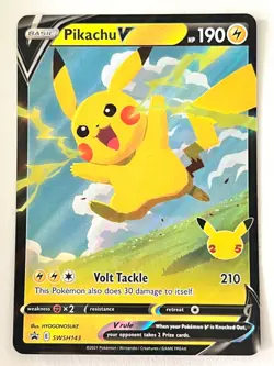 Pikachu V SWSH143 Black Star Promo Celebrations Collection - Pokemon TCG - NM/LP - Image 1
