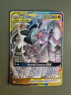 Pokemon TCG Arceus & Dialga & Palkia GX 156/236 Cosmic Eclipse NM - Image 1
