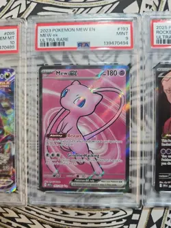 2023 POKEMON MEW EN-151 ULTRA RARE #193 MEW EX PSA 9 MINT (494) - Image 1