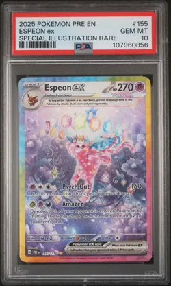 2025 POKEMON PRE EN-PRISMATIC EVOLUTIONS #155 ESPEON EX PSA 10 - Image 1
