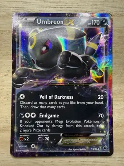 UMBREON EX 55/124 Fates Collide 2016 Ultra Rare Extended Art Holo Pokemon NM+ - Image 1