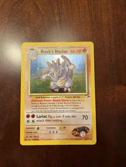 Pokemon TCG Brock's Rhydon Gym Heroes 2/132 Holo Unlimited Rare - Image 1