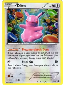 Pokemon TCG - 2015 XY Black Star Promo Ditto #XY40 Rare Holo LP - Image 1