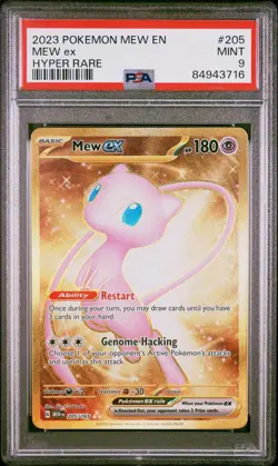 2023 POKEMON SV 151 - MEW EN #205/165 MEW EX HYPER RARE PSA 9 - Image 1