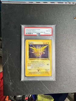 Pokemon TCG Zapdos Holo Rare Fossil PSA 8 - Image 1