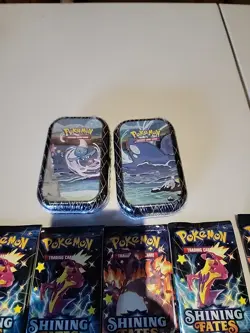 Pokemon Shining Fates Sealed Tins And Booster Packs 2 Tins And 10 Booster Packs - Image 3