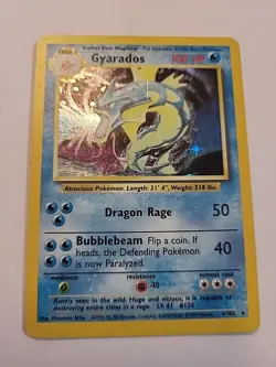 Pokemon Gyarados Holo Rare TCG Base Set 6/102 WOTC Vintage LP - Image 1