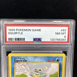 1999 Pokemon Base Set Unlimited Squirtle 63/102 PSA 8 - Image 3
