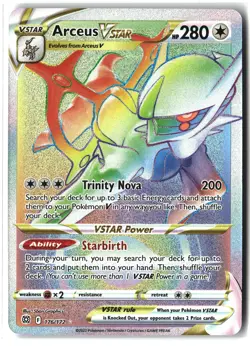 Arceus VSTAR ⭐ 176/172 Holo Rare Rainbow Brilliant Stars 2022 Pokemon NM - Image 1