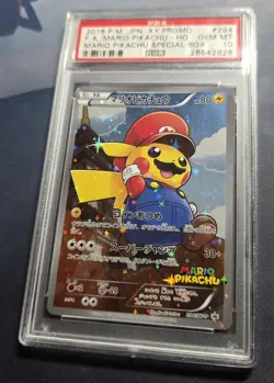 2016 Pokemon Mario Pikachu 294 FULL ART Japanese XY Promo PSA 10 Gem Mint - Image 3