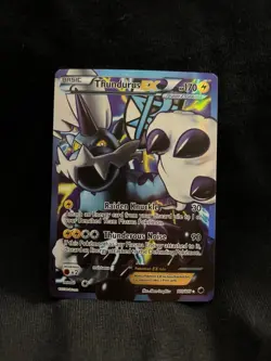 Thundurus EX Team Plasma Full Art 110/116 Plasma Freeze Holo Black White Pokemon - Image 1