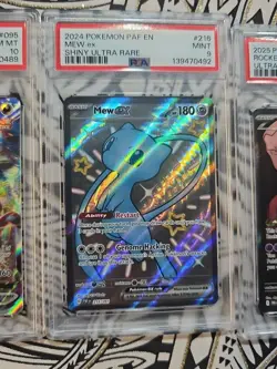 2024 POKEMON PAF EN-PALDEAN FATES SHINY ULTRA RARE #216 MEW EX PSA 9 MINT (492) - Image 1
