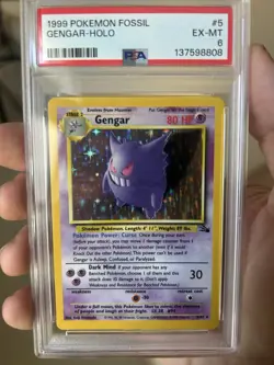 1999 Pokemon Fossil Set - Gengar Holo #5 - PSA 6🔥🔥🔥 - Image 1