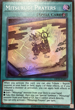 Yu-Gi-Oh! Mitsurugi Prayers SR Super Rare OP29-EN011 Near Mint Unplayed - Image 1
