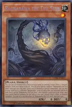 YUGIOH RAGNARAIKA THE EVIL SEED SECRET RARE 1ST EDITION EXCELLENT LEDE-EN013 - Image 1