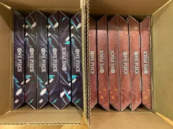 One Piece Illustration Box Vol. 5 and Vol. 6 (x6 units each) in open case boxes - Image 1