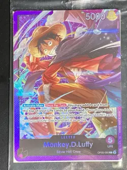 2023 One Piece D.Luffy Alternate Art Leader #OP05-060 Sealed - Image 2