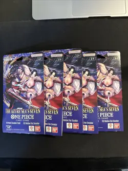 (5) One Piece TCG: The Azure Sea's Seven Sleeved Booster OP-14 English. - Image 1