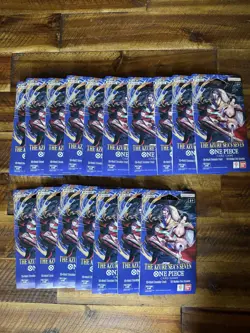 Lot of 17 One Piece OP-04 Azure Sea’s Seven Booster Packs English Sealed New - Image 1