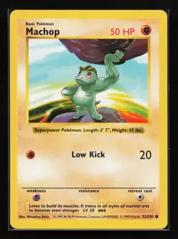 Machop 52/102 Common Base Set (Shadowless) Pokemon Card - Image 1