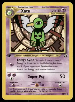Pokemon Cards Xatu 52/75 1ST EDITION Neo Discovery Uncommon LP - Image 1