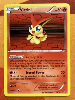Pokemon Card - Victini - Holo Rare (14/101) BW Noble Victories *LP* - Image 1