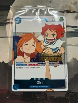 One Piece CCG Girl P-096 (OP14 Release Event Winner Prize Card) Sealed ENGLISH - Image 1