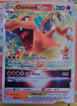 Pokemon TCG Charizard VSTAR Holo Ultra Rare Card Brilliant Stars 18/172 - Image 1