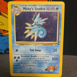 Pokemon Misty's Seadra 70 HP Holo Rare Gym Heroes Holo 9/132 Card - Image 1