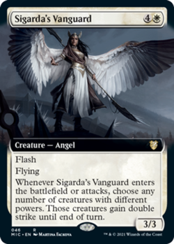 1x Sigarda's Vanguard - Extended Art - Commander: Innistrad: Midnight Hunt - Nea - Image 1