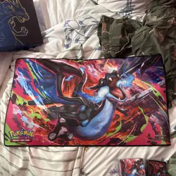 Pokemon Phantasmal Flames Charizard MEGA X UPC Play Mat - Rubber Playmat - Image 1