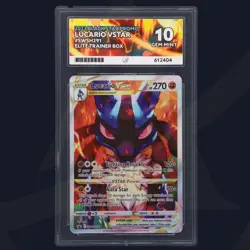 ACE 10 Lucario VStar SWSH291 Pokemon Black Star Graded ETB Promo - Image 1