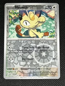 Meowth 052/165 Pokemon Sv: Scarlet & Violet 151 Reverse Holo - Image 1